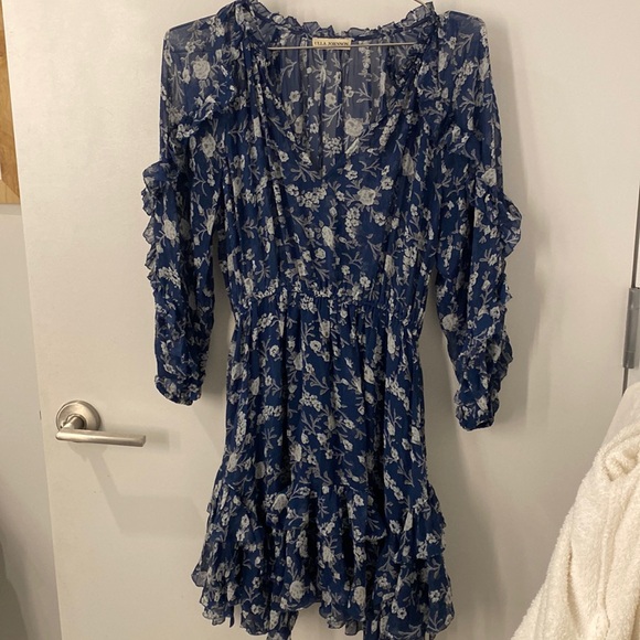 Ulla Johnson Dresses & Skirts - Ulla Johnson Blue Floral Print Silk Dress Size 0